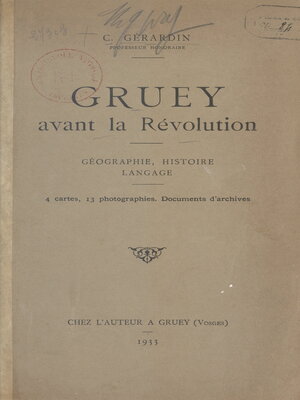 cover image of Gruey avant la Révolution